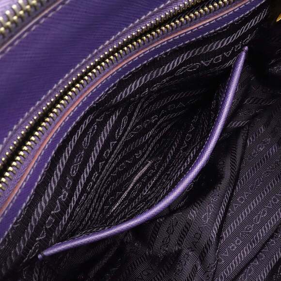 PRADA Purple Leather Saffiano Shoulder Bag - Picture 9 of 10